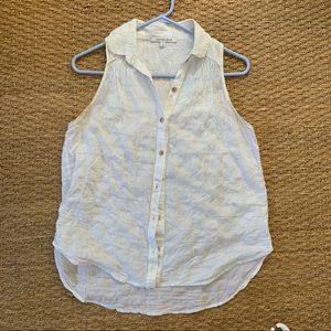 California Tailor peter pan collar seersucker tank, S